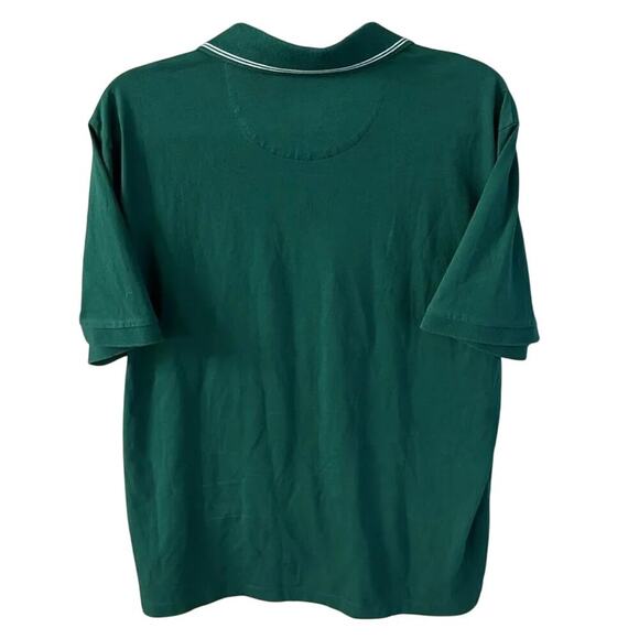 UNTUCKit Johnny Collar Polo Cotton Short Sleeve Ribbed Stripe Green Size XL - Picture 3 of 5